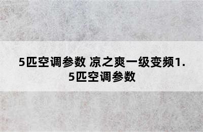 5匹空调参数 凉之爽一级变频1.5匹空调参数